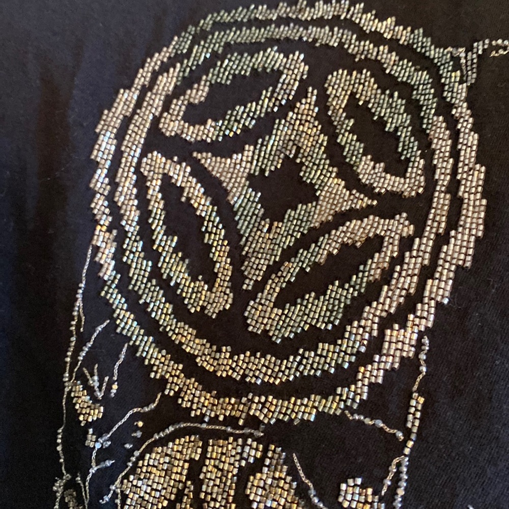 Alexander McQueen Stunning Sparkling Beaded Scull Logo Tee New With Tags - Picture 12 of 16